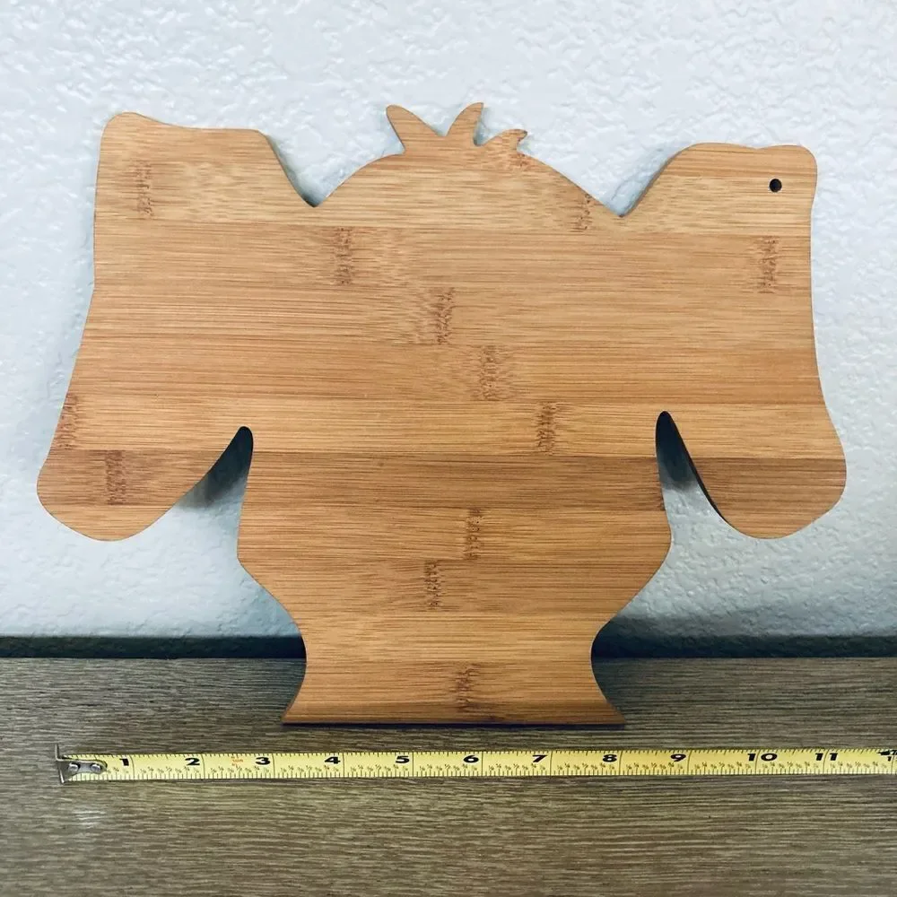 Dog Face Bamboo Charcuterie Kitchen Cheese Serving Platter Cutting Board Decor